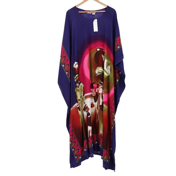 NWT Santé Kaftan Dress Mumu Beachy Poolside Vacation Resort Cruise One Size - Picture 1 of 8